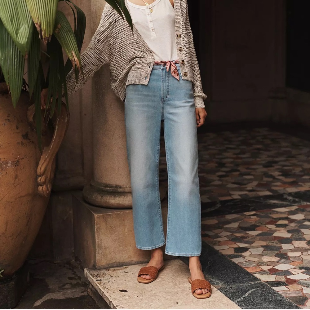 NEW MADEWELL Wide Leg Crop Jeans (Eastwick) 26